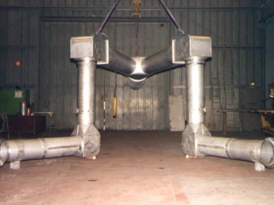 Stainless steel boilerwork aeronautical test bench exhaust